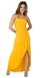 Sexy Long Sophisticated Formal Prom Suitable Tube Dress with Draped Hem from Hot Fash Dresses - EMPRESS TUBE Mustard
