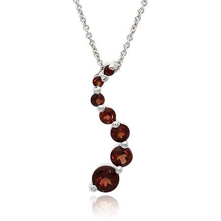 Sterling Silver Genuine Garnet Classic Journey Pendant
