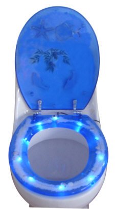 Toilettendeckel - WC Brille Delphine mit 10 LED in Blau