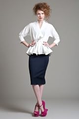 Stretch Cotton Peplum Shirt