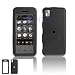RUBBER FEEL Black Snap-On Cover Hard Case Phone Protector for Samsung Instinct M800 M-800