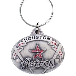 Houston Astros Oval Pewter Keychain