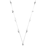 Sterling Silver Leaf Charm Link 32in Necklace