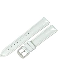 White - 22mm Classic Croco Grain Watch Band Strap Fits Philip Stein Chronograph Watches