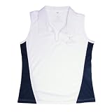 Gilbert Netball Pulse Sleeveless Top (White/Navy Small)