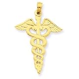 14k Gold Caduceus Pendant
