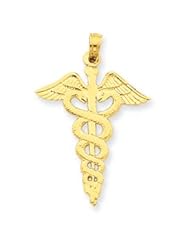 14k Gold Caduceus Pendant