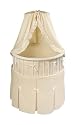 Badger Basket Elegance Round Baby Bassinet, White with Ecru Waffle