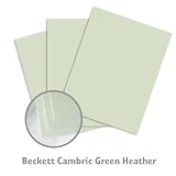 Paper - Beckett Cambric 80 lb Cover Uncoated Green Heather Linen Finish 26 x 40 Paper 100 per Package
