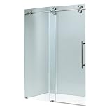 Vigo Industries VG6041STCL6066 Frameless Tempered Glass Sliding Enclosure, Steel
