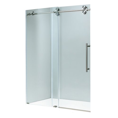 Vigo Industries VG6041STCL6066 Frameless Tempered Glass Sliding Enclosure, Steel
