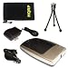 HQRP Replacement New Battery Charger for HP Photosmart R707 R707xi, R707v & R725 Digital Camera + HQRP Mini Tripod + HQRP Carrying Bag