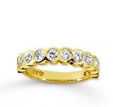 18k Yellow Gold 11 Stone 3/4Ct Diamond Anniversary Band