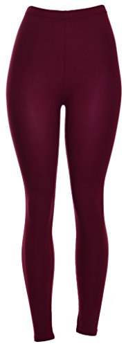 PLUS SIZE Solid Leggings (VP103-Burgundy)