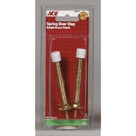 ACE 01-3028-312 SPRING DOOR STOP 3" BRIGHT BRASS CARDED/2