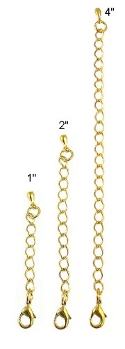 Necklace Bracelet Extender Set - Gold Tone ~ 1, 2 and 4 - 3 Pcs Total