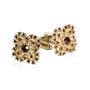 Antique Cufflink Set with Light Topaz Crystal and 14kt Gold Overlay