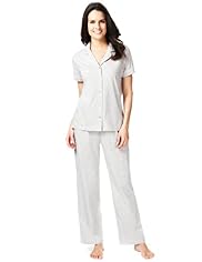 Per Una Pure Cotton Revere Collar Embroidered Heart Pyjamas