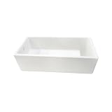 Rohl RC3618WH 36-Inch by 18-Inch by 10-Inch Shaws Lancaster Single Bowl Fireclay Kitchen Sink with 3-1/2-Inch Drain, White