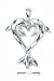 Sterling Silver Diamond Cut Kissing Dolphin Pendant With Entwined Tails