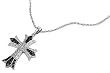 Sterling Silver CZ Necklaces - Cross - Chain: 16-18" (adjustable) Height: 31mm