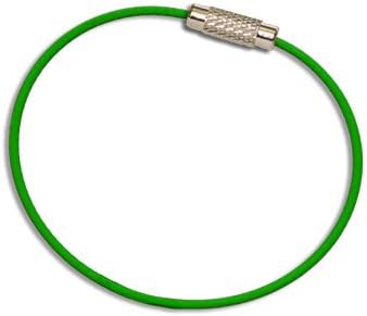 MantaRing - Cable Key Ring with Screw Lock - Strong, Flexible, Waterproof. One Ring for Keys and So Much More (5 Pack) (Green)