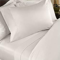 1200-Thread-Count Egyptian Comfort 4PC 1200TC Bed Sheet Set, King, Ivory Solid
