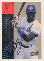 Freddy Garcia, Toronto Blue Jays, 1994 Fleer Excel Autographed Card