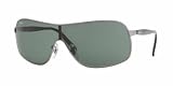 RAY BAN JUNIOR 9520S, RJ9520S 200/71 GUNMETAL METAL GREEN LENS KID'S SUNGLASSES