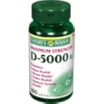SAVE $3.1 - Nature's Bounty Maximum Strength D5000 IU Softgel, 100-Count Bottle $12.89