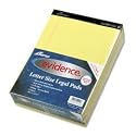 Ampad 20-222 Evidence Perf 8-1/2x11-3/4 Pads, Narrow Rule, Red Margin, Canary, 50 Sheets, Dz.