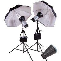 Flashpoint 320M Portable Pack, Portrait Wedding Monolight Kit, with Two 320 Monolights, Portable Battery Packs, 9.5'Stands, Umbrellas, Snoot and Carrying Case