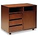 Stella Series Veneer Mobile Storage Cabinet, 34w x 19d x 28h, Toffee