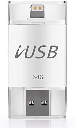 iUSB Flash Drive Reader iFlash Fat32 exFAT External Storage USB Disk &amp; iReader 2 in 1 for Mac iPad iPod Computer iPhone 6 plus 6s 7 (64GB)