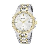 Pulsar Mens Crystal Dress Two-Tone Watch #PXDA86 by Pulsar