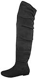 Top Moda JL-45 Women's Over The Knee Slouch Boots, Color:BLACK, Size:8