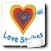 Lee Hiller Designs Embroidery Prints Love Hearts - Love Hearts Love Strike Arrow Target Heart - Mouse Pads