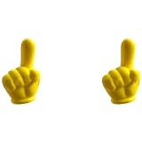 #1 Finger Yellow Hand Car Truck SUV Antenna Topper - 2PK 