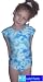 Cap Sleeved White and Turquoise Tiedyed Nylon