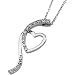 14k White Gold .08 Ct Tw Diamond Heart Pendant on 16" Diamond Cut Cable Chain with a Jewelry Gift Box