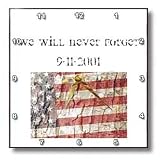 American Flag We Will Never Forget - 10x10 Wall Clock