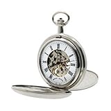 Mount Royal - Chrome Plated Twin Lid 17 Jewel Mechanical Pocket Watch - B22 - (WW1702) - 4.4cm diameter x 1.5cm depth