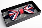 BlackNWhite - Mens Pre-Tied Flag Polyester Bow Tie