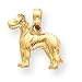 14k Great Dane Dog Pendant
