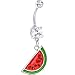 Clear Cubic Zirconia Watermelon Belly Ring