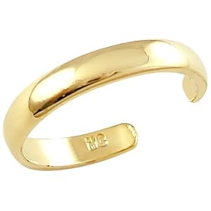 14k Yellow Gold Elegant Ladies Plain Band Toe Ring