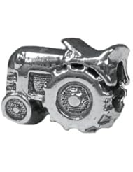 Genuine Zable (TM) Product. 925 Sterling Silver Farm Tractor Bead Charm. 100% Satisfaction Guaranteed.