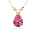10.25ct Pear Shaped Pink Topaz & Diamond Pendant in 14K Yellow Gold