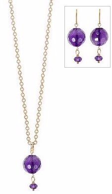Click here to buy Violet Passion - Faceted Round Amethyst Necklace and Earring Set. Size A - Set: $68.99, Size B -....