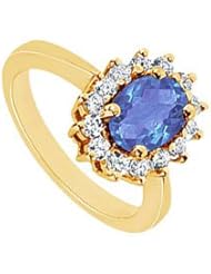 Sapphire and Diamond Ring 14K Yellow Gold - 1.50 CT TGW